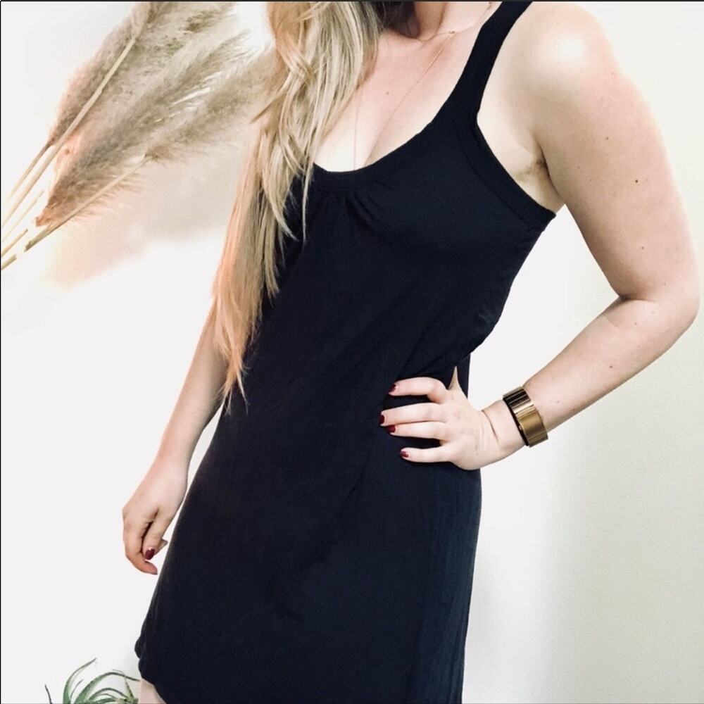 ANTHROPOLOGIE SPLENDID LBD Black Tank Racerback Tube Top Knee Length Dress Small